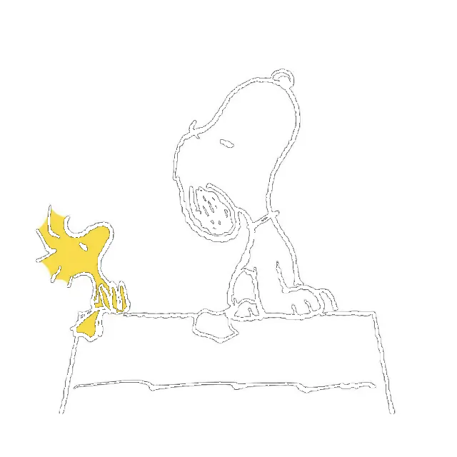 Snoopy Black Ear and Ink Lines